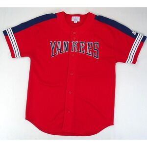 Vintage Starter New York‎ Yankees Red Stitched Jersey Size XL Retro Blank